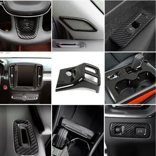 For Volvo XC40 2019 2020 2021 Car Accessories Carbon Fiber Color Change Decoration Styling Frame Cover Trim