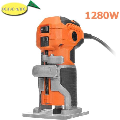 Wood Electric Trimmer Woodworking Wood Milling 1280W 35000r/min Electric Hand Trimmer Wood Laminator Router Edge Joiners Set