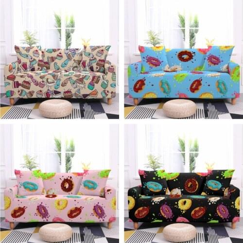 Polyester Elastic Sofa Cover Cake Chocolate Sofa Cover for Living Room Universal Sofa Bed Stretch Couch Cover Protective Cover