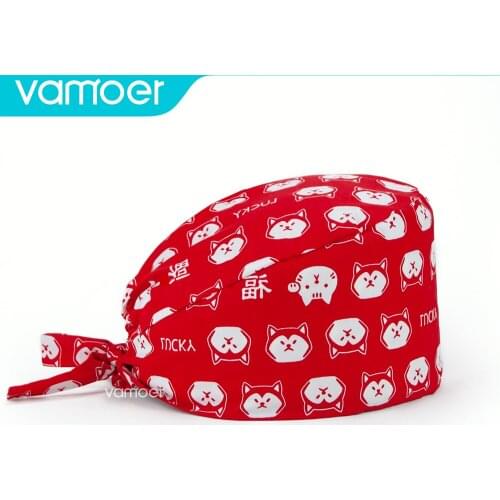 Nurse head cap Women Bandage Nurse Cap gorros quirurgicos Print Nurse Hat Pharmacy Nursing Cap Lab Pet Doctor Hat Surgicals Hat