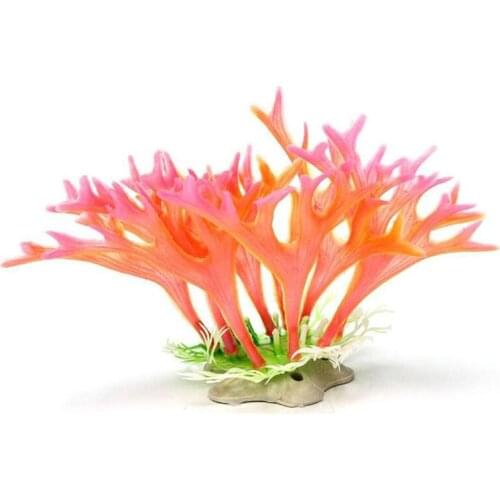 Artificial Pink Antler Coral Aquarium Decoration Fish Tank Ornament Underwater Submarine Water Plant Water Grass Decor