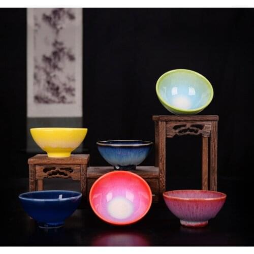 Tianmu Jianzhan Tea Bowl Accessories Ceramic Tea Cup Kiln Variation Teacup Home Decor Single Daily Ceramic Master Cup