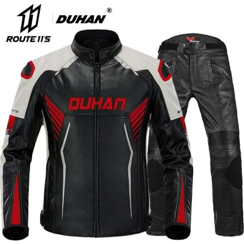 DUHAN Motorcycle Jacket Man Motocross Jacket Retro Chaqueta Moto Wearable Moto Protection Racing Riding Jacket Protective Gear