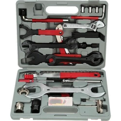 Lixada Bicycle Repair Tools Box Cycling Multitool Chain Pedal BB Wrench Hex Key Bike Tools Kit Box Set Bike Repair Kit