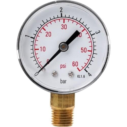 0-60 PSI Gauge Manometer Pressure Tester 1/4" NPT Mini Pressure Gauge Water Compressor Hydraulic Vacuum
