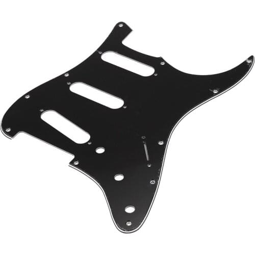 Set Of 3 Ply Black 11 Hole Guitar Pickguard Strat Backplate Pickup Covers Knobs Tips Guitar Parts & Accessories-No Holes