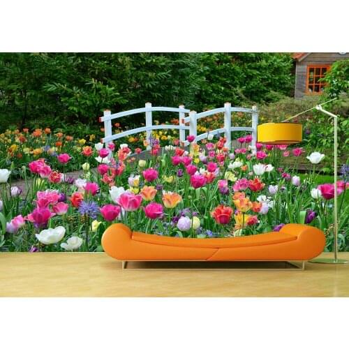 Custom Wallpaper Murals Backyard Garden Self Adhesive Vinyl Wall Sticker Poster Wall Paper Art Wall Painting Living Room