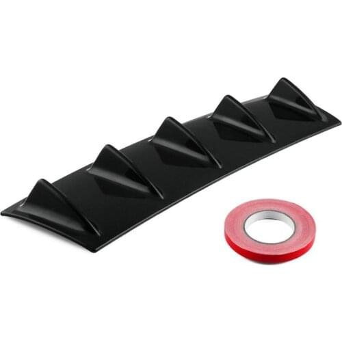 New Universal Car Rear Bumper Lip Diffuser 7Fin Shark Fin Style Car Bumper Spoiler Lip Spliter Car-Styling ABS Plastic For Any