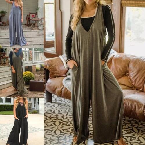 Newly Knit Jumpsuit Chic Boho Wrap Dresses V Neck Casual Comfy Maxi Dresses for Girls Ladies