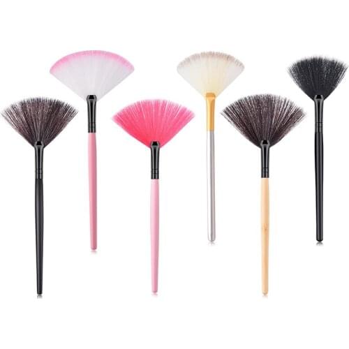 New Single Professional Makeup Brushes Blusher Powder Sector Makeup Brushes Cosmetics Soft Synthetic Hair