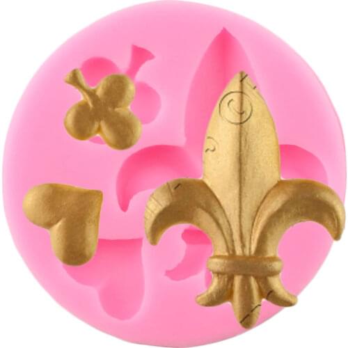 Poker Silicone Molds DIY Flower Heart Cupcake Topper Fondant Cake Decorating Tools Candy Polymer Clay Chocolate Gumpaste Moulds