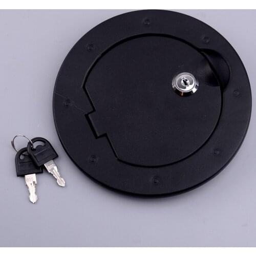 Powder Coated Locking Fuel Filler Door Cover Gas Tank Cap Fit for Jeep Wrangler JK 2/4 Door 2007-2013 2014 2015 2016 2017 2018