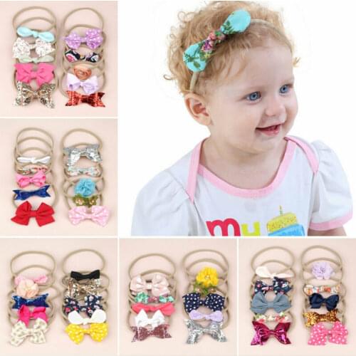 10pcs/Sets Infant Kids Baby Girls Women Elastic Headband Nylon Headwear Hair band Headdress