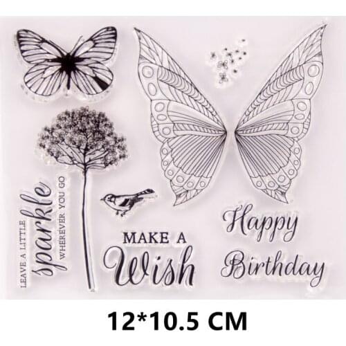 2021 New Butterfly Clear Stamps DIY Scrapbooking Craft Supplies Rubber Silicon Seals Card Album Hobby ink pad Stamping