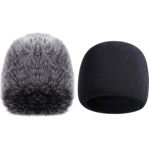 Retail Mic Cover Sponge Microphone Windscreen For Blue Yeti, Yeti Pro Condenser Microphone (Sponge And Furry Windscreen, 2 Pac