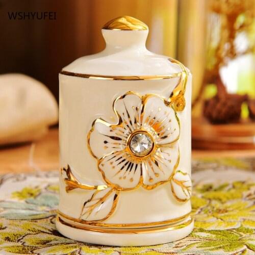 Nordic Ceramic Cotton Swab Toothpick Holder Living Room Coffee Table Dining Table Storage Box Home Decoration Ornaments