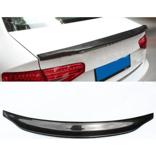 FOR Audi A4 Real Carbon Fiber Spoiler HK Style 2013 2014 15 16 S4 4door Sedan Car Trunk Spoiler Tail Wing Auto Parts B9