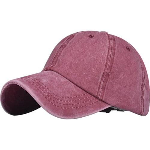 Vintage Solid Color Adjustable Anti UV Outdoor Sports Ponytail Hat Baseball Cap
