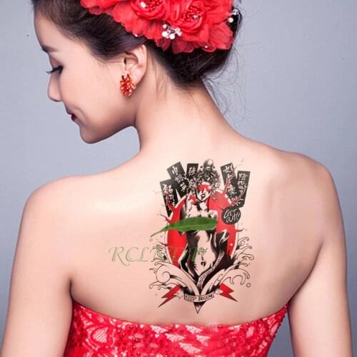 Waterproof Temporary Tattoo Sticker Cool lady Fake Tatto Flash Tatoo Arm leg back Body Art tattoos for Men Girl Women