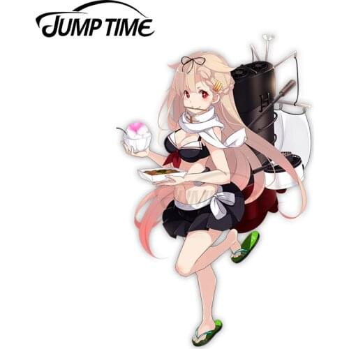 Jump Time 13 x 6.8cm For Kantai Collection Yuudachi Summer Anime Decal Car Stickers Vinyl Material Occlusion Scratch Decoration