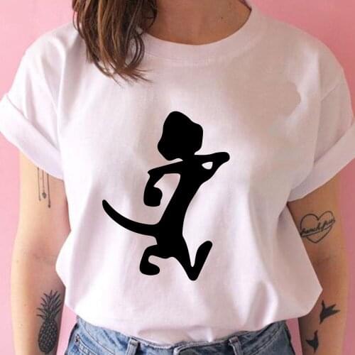 Tshirts Top Women Cartoon Harajuku Girl Kawaii Mongoose Timon Clothing Print Lady The Lion King Graphic T Shirt Female Tee