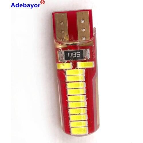 100PCS T10 LED Light 194 W5w Led 4014 24 SMD SILICA Super Bright Bulbs Wedge Bulbs 12V DC Bidirectional Light White