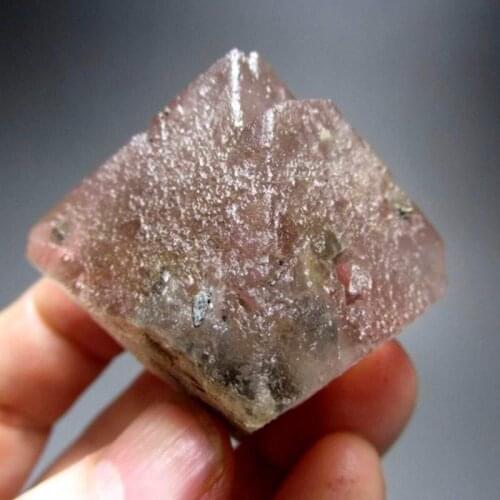 106g Pink Octahedral Fluorite + Arsenopyrit - crystals and stones healing Mineral specimen Home Decor feng shui decoration