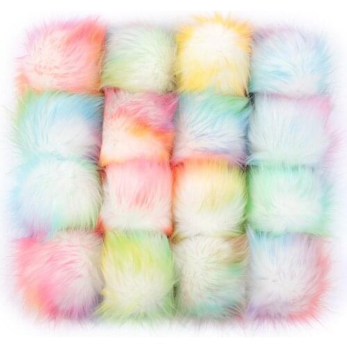 12 Pieces/batch DIY Hat Accessories Plush Ball with Buckle Fake Hair Ball Pom Pom Handmade Artificial Ball Artificial Color Fox