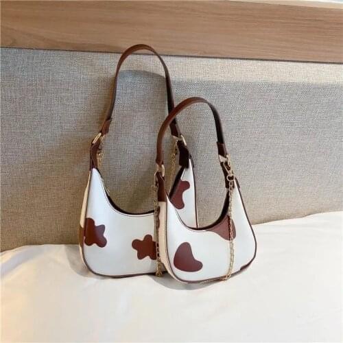 2021 Summer Bag for women cow print mini baguettes bag chain bags woman handbag shoulder bag purse off white bag bolsa feminina