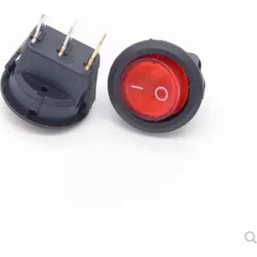 5Pcs Mini 3 Pin Round Black SPDT ON-OFF Rocker Switch Snap-in