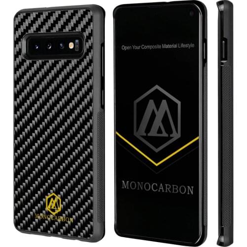 MONOCARBON Genuine Carbon Fiber Case for Samsung S10 S10 Plus S10 5G S10e Anti Slide- Non Slip Carbon Fibre Case Anti Slip Cover