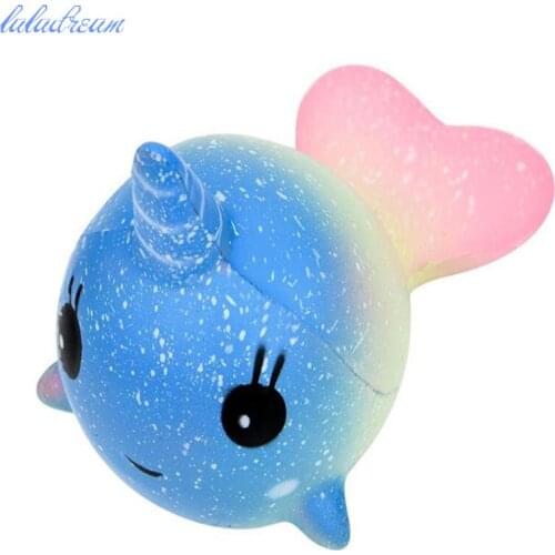 2pcs Fun Big Whale Scented Squishy Charm Slow Rising 12cm Simulation Kid Toy Stress Reliever Nice Gift