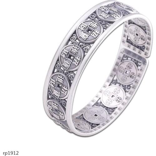 KJJEAXCMY Boutique jewelry Thai silver hand decoration S999 full silver ladies mouth hollow fortune into the treasure bracelet