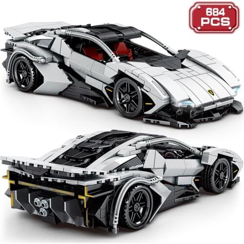Technical 684pcs Famous Sports Car Building Blocks Ideas Expert Racing Model Vehicle Bricks Assembly Toys for Boys Birthday Gift