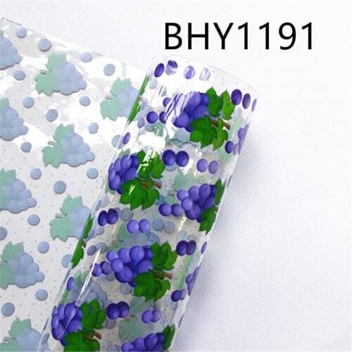 A4 20*33CM sheet grape printed Synthetic PVC Leather DIY Bow Bag Crafts Handmade Material 1191