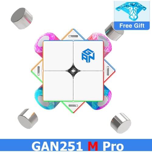 GAN251 M Pro Air Leap 2x2 Magnetic Speed Cube Professional GANCUBE 251M 2x2x2 mangetic cubo puzzles GAN251 Magic Cube