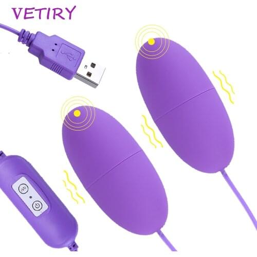 Powerful USB Vibrator 12 Speed Dual Vibrating Egg for Women Clitoris Stimulator Sex Toys Female Masturbation G-Spot Massager