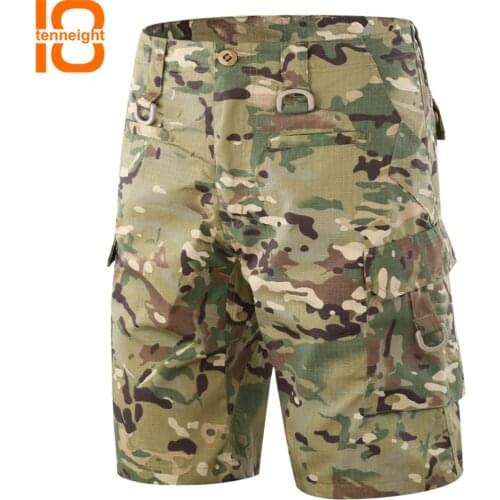 TENNEIGHT Summer men Multi-bag Quick-drying Shorts Outdoors Tactical Cargo Shorts Camouflage Military Shorts climbing training
