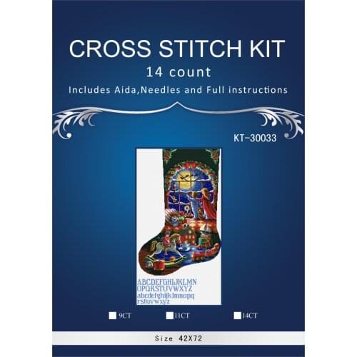 Oneroom Snow birds christmas sock Embroidery Crafts Needlework 14CT Unprinted Arts Cross Stitch Kits DMC DIY Quality 21