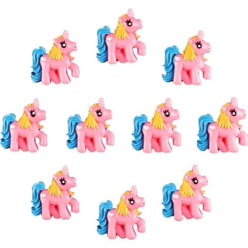Wholesale 50pcs Pink Unicorn Horse Flatback Resin Scrapbooking Hair Bow Center Crafts Embellishment Flatback Charms Cabachons