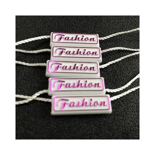 5000pcs plastic seal tag for hang tag custom made own design plastic seal tag aluminium seal tags garment hangtag string