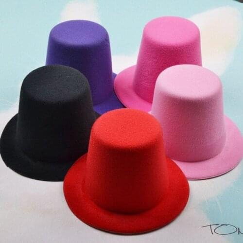 DIY 13cm Hen Party Plain Top Hat Base Cute Black Hats for DIY Hair Base Pet Cap For Stage Performance Prop Decor