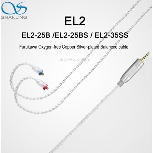 Shanling EL2 EL2-25B EL2-25BS EL2-35SS Balanced Earphone Cable MMCX Furukawa Oxygen-free Copper Silver-plated Line for ME200