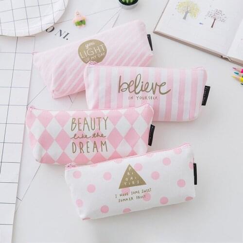 1pcs Cute Pencil Case Korea Creative Simple Pencil Bag Pen Cases Kawaii School Supplies Stationery Box Pencil Pouch Student Gift