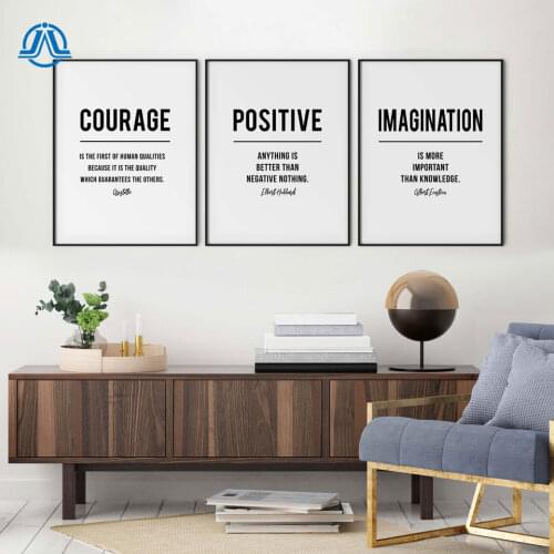 Courage Positive Imagination Wall Art Canvas Print Office Decor Motivational Modern Art Entrepreneur Motivation Painting Picture