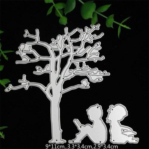 Tree and Children Metal Cutting Dies Stencils for DIY Scrapbooking/photo album Decorative Embossing DIY Paper Cards