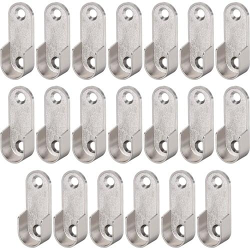 Uxcell Zinc Alloy Oval Closet Rod End Supports, Wardrobe Rod Flange Bracket Support Fit Rod Dia 16mm 20 Pack