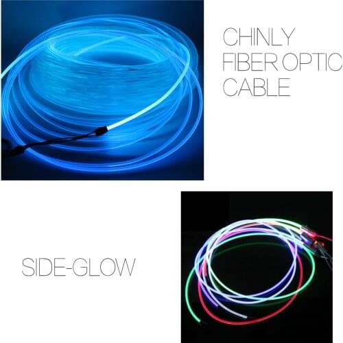 CHINLY Side Glow Fiber Optic 5 meters 2.0mm Diameter for car decorative PMMA fiber optical cable light without illuminator