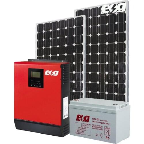 ESG Mounting Home use MPPT high frequency inverter Deep Cycle battery Off Grid 1KW Solar Power System