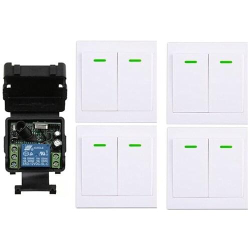 Xuanlongyuan DC12V 24V 1CH Remote Switch Receiver Wall Transmitter Wireless Power Switch Radio Controlled Switch Garage Doors